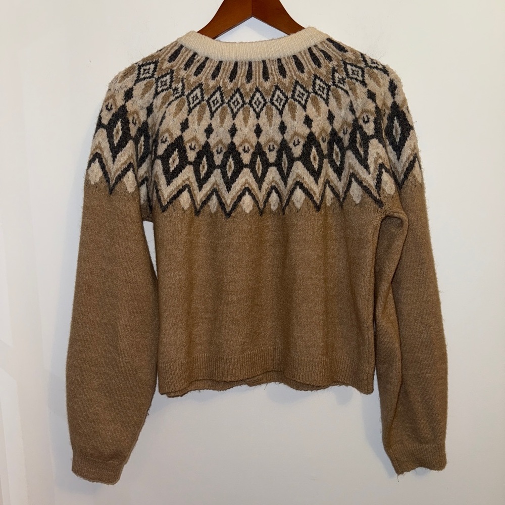 H&M Women’s Fair Isle Jacquard-Knit Cardigan, sz M - Picture 9 of 15
